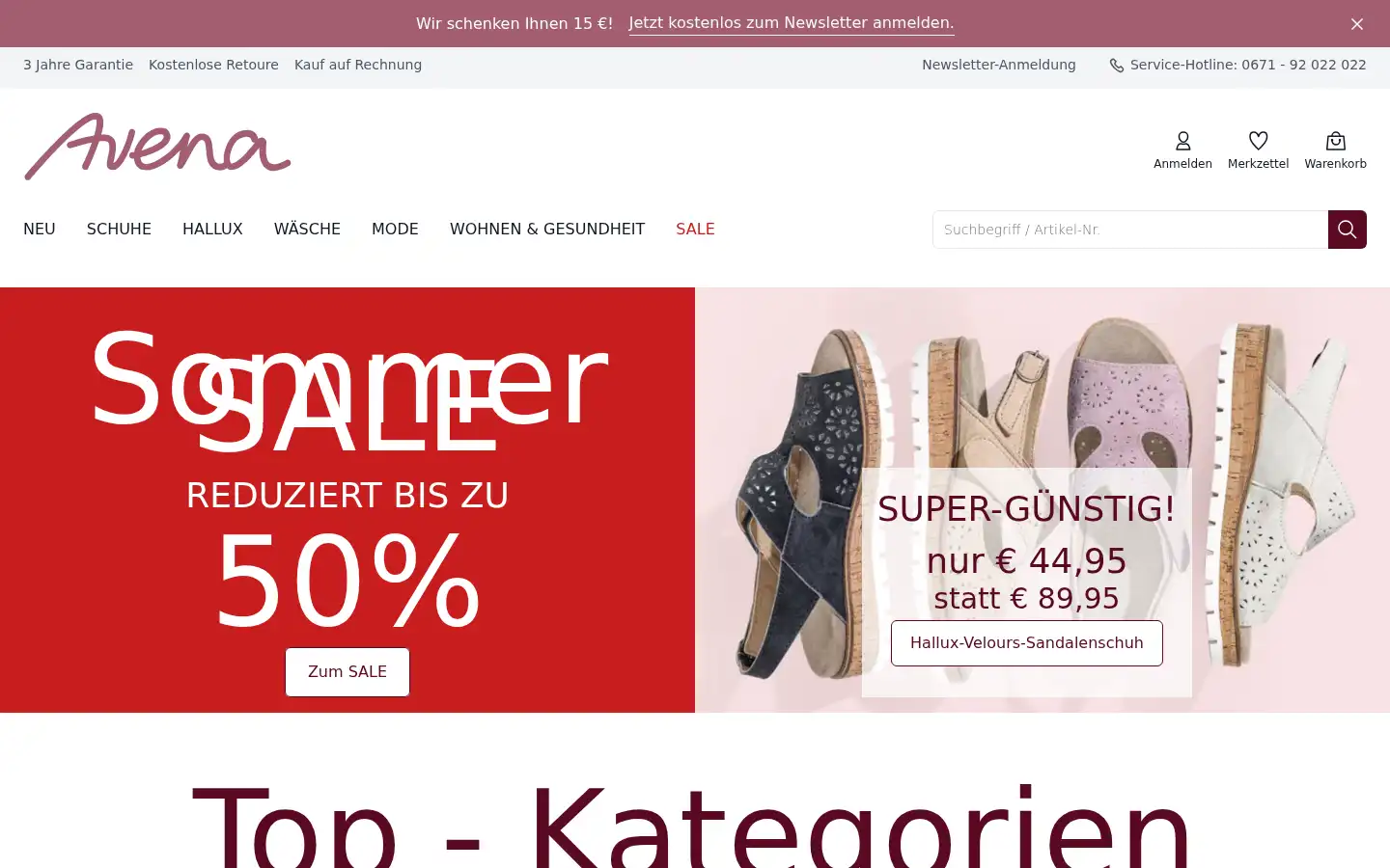 Screenshot of avena.de