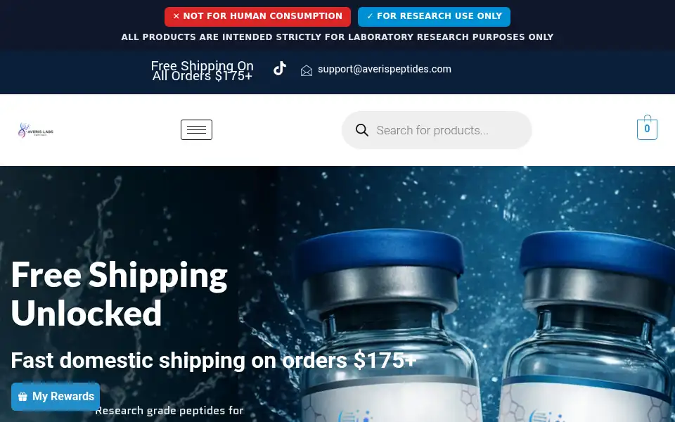 Screenshot of averispeptides.com
