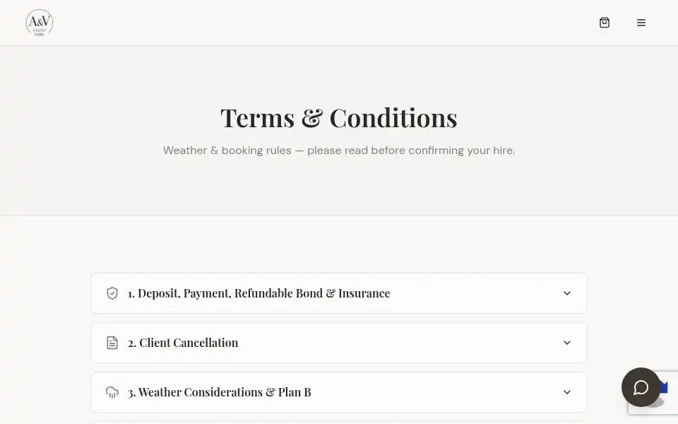 Screenshot of aveventhire.com.au