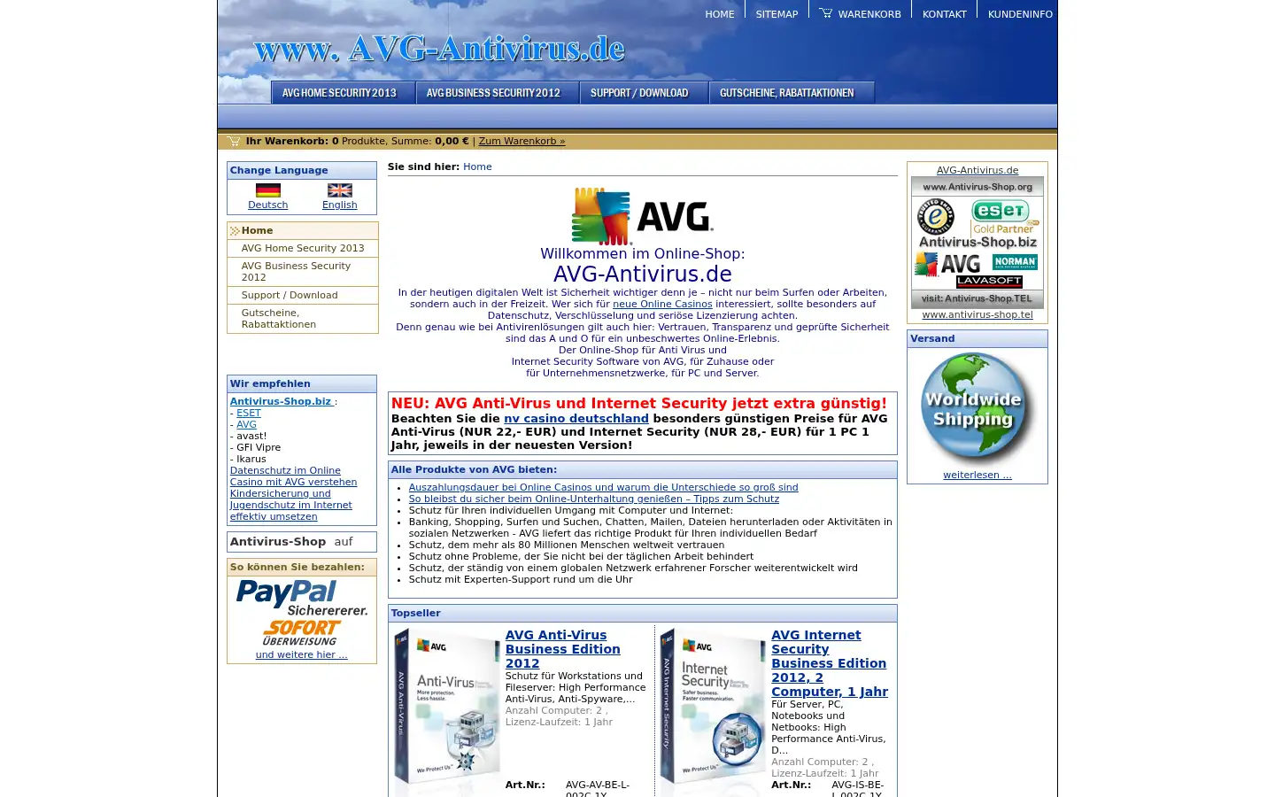 Screenshot of avg-antivirus.de