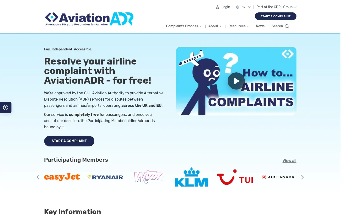 Screenshot of aviationadr.org.uk