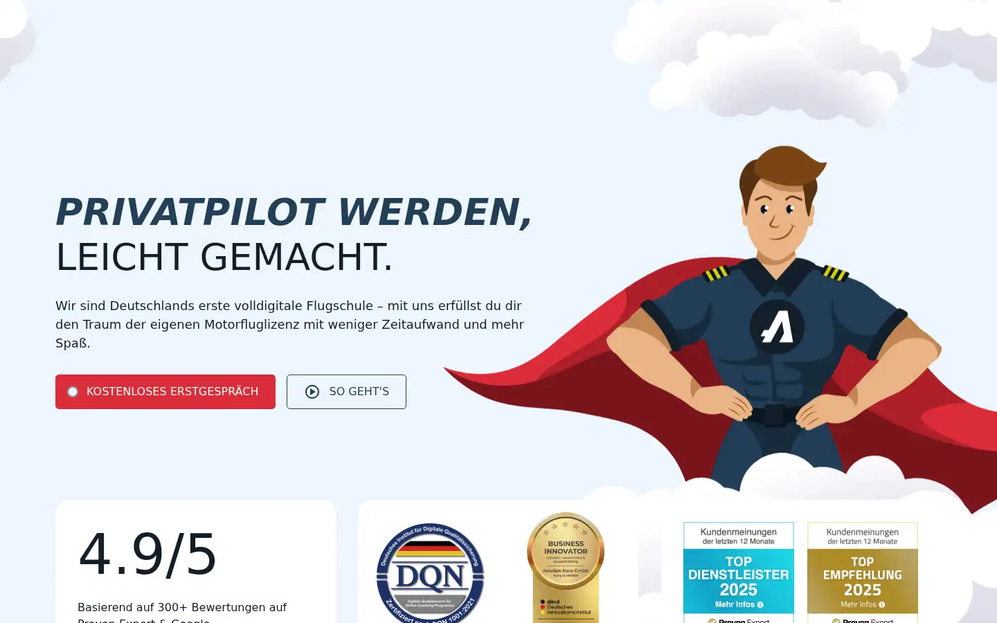 Screenshot of aviationhero.de