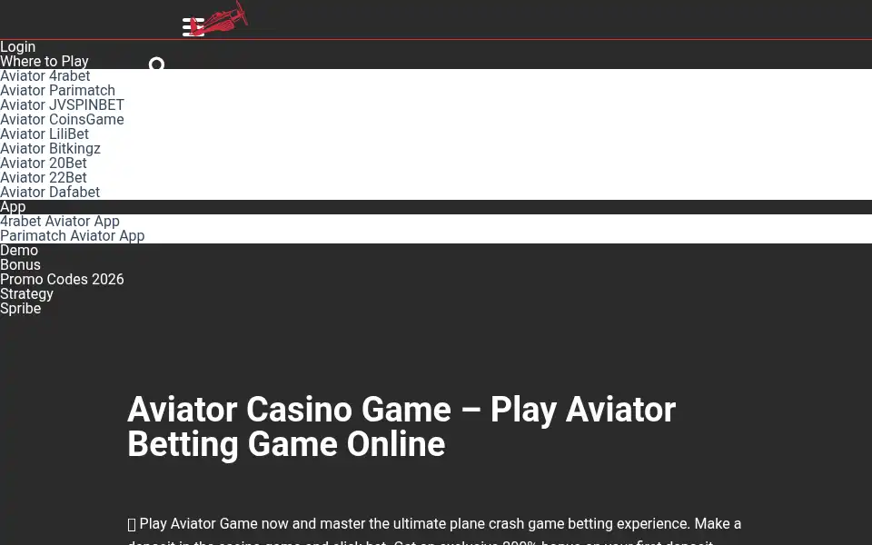 Screenshot of aviator-games.in