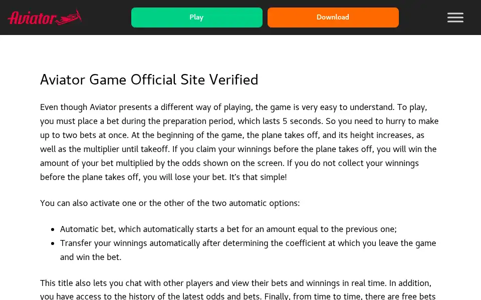 Screenshot of aviatorace.com