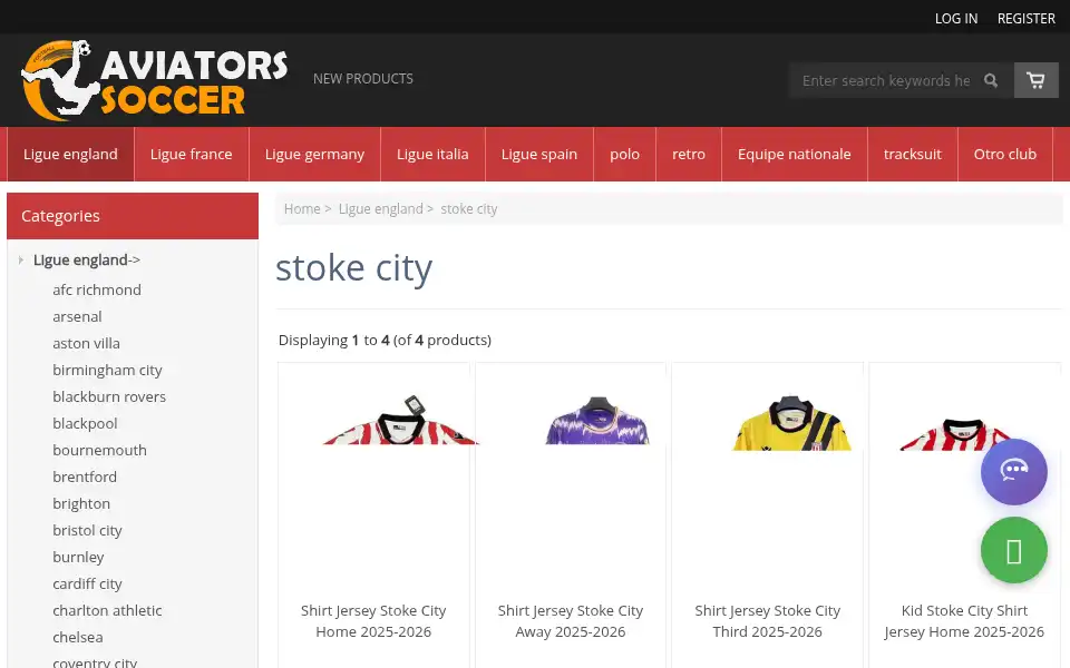 Screenshot of aviatorssoccer.com