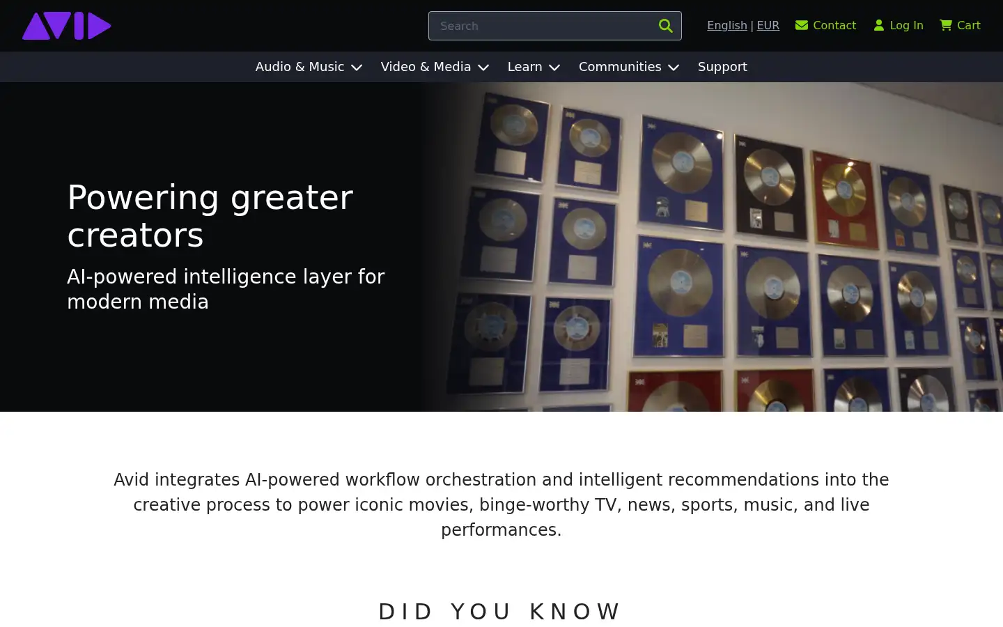Screenshot of avid.com