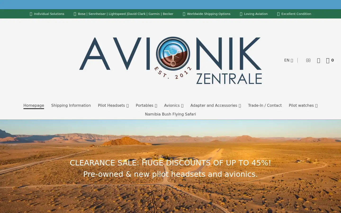 Screenshot of avionik-zentrale.de