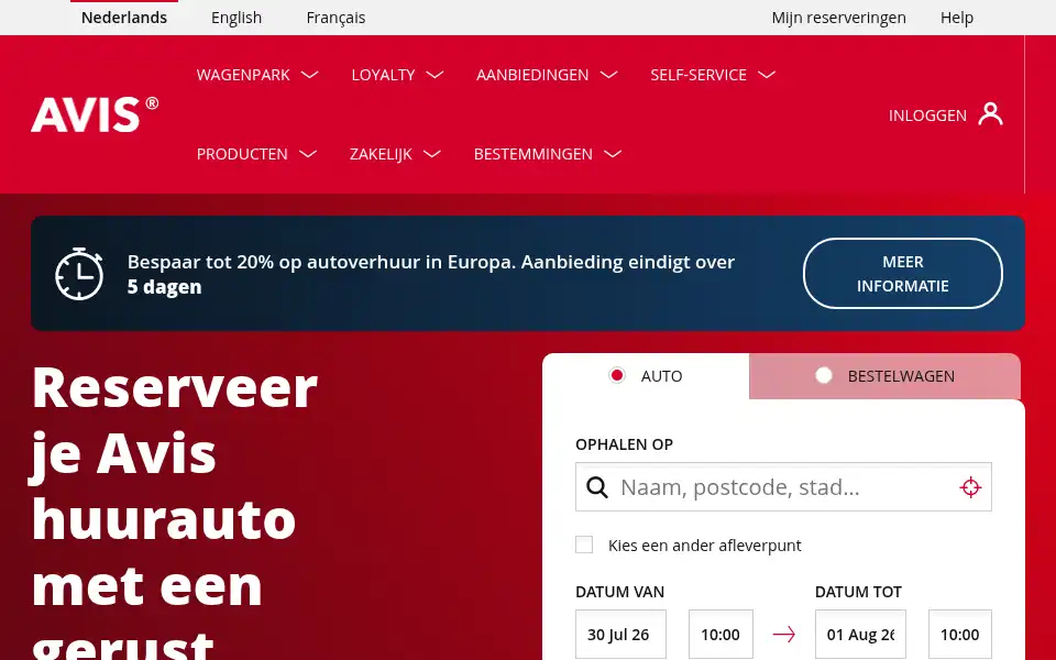 Screenshot of avis.be