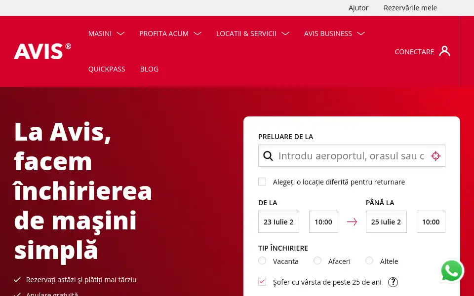 Screenshot of avis.ro
