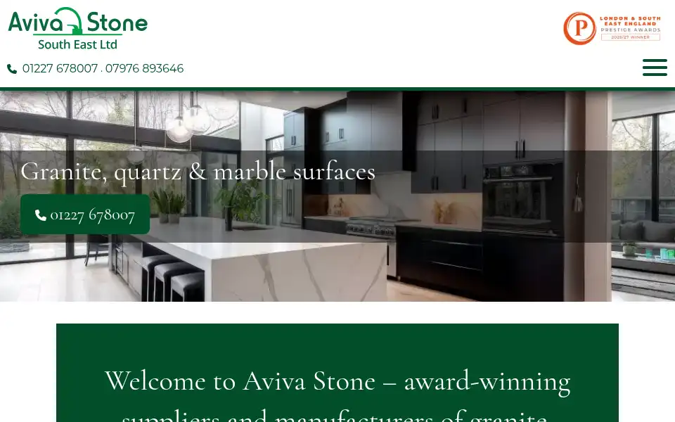 Screenshot of avivastonegranite.co.uk