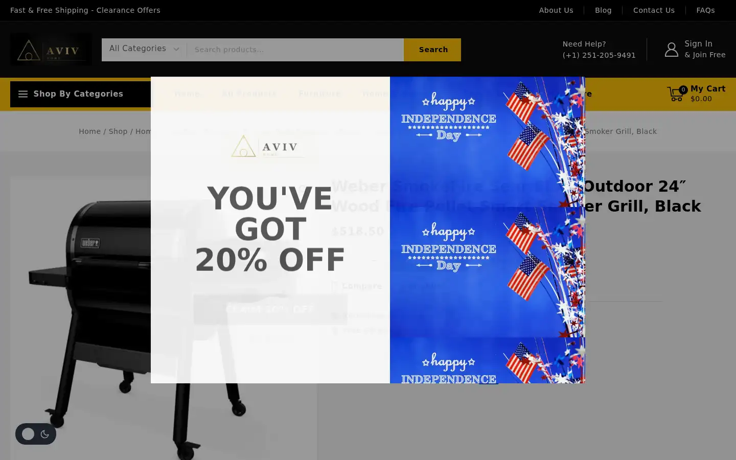 Screenshot of avivshop.com
