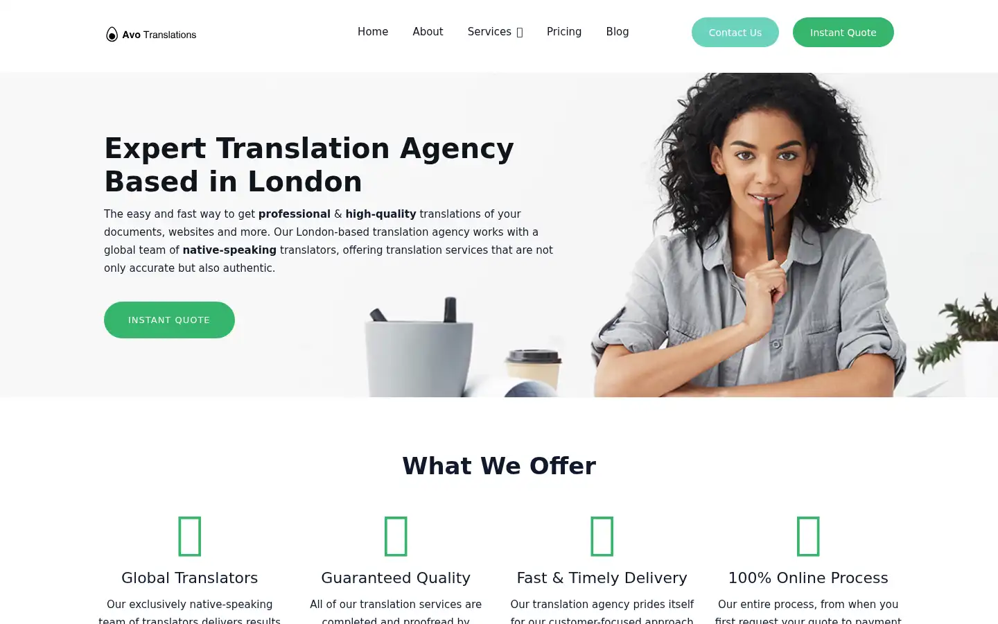 Screenshot of avo-translations.co.uk
