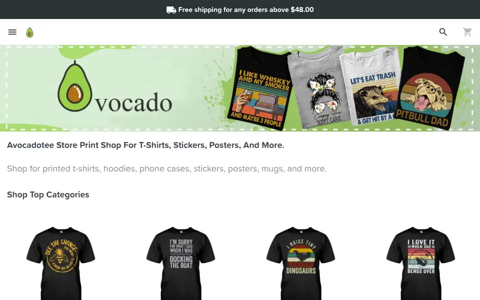 Screenshot of avocadotee.com