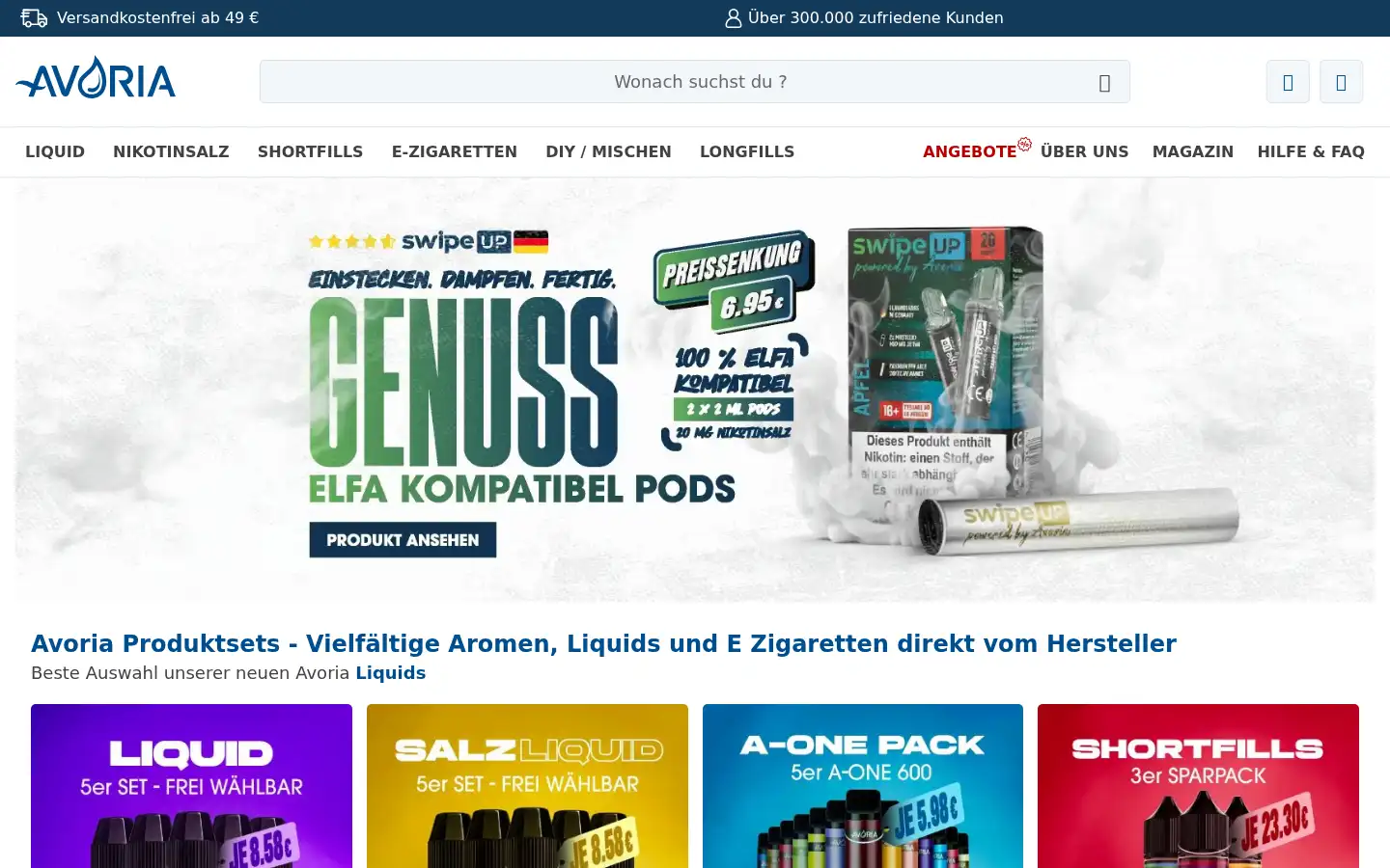 Screenshot of avoria-liquids.de