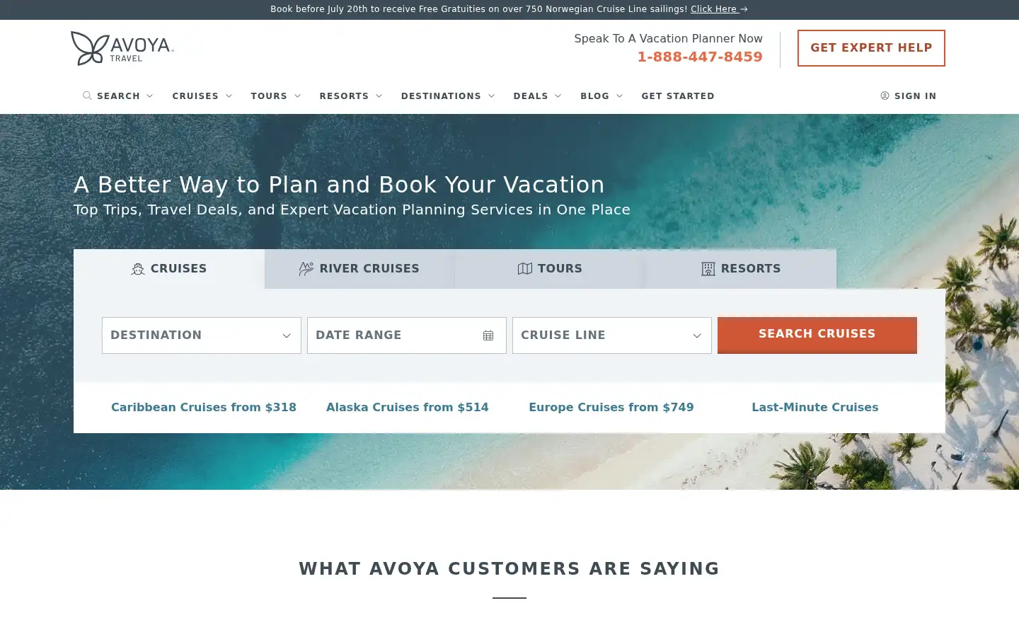Screenshot of avoyatravel.com