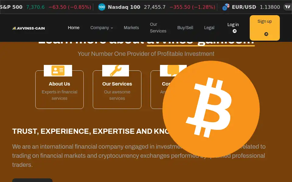 Screenshot of avvinss-gain.com