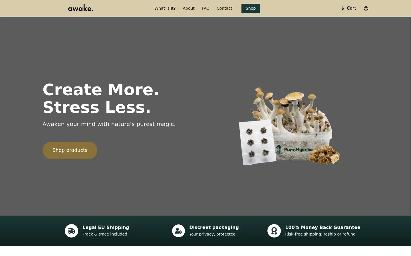 Screenshot of awake-shop.com