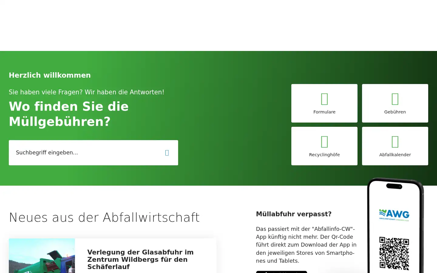 Screenshot of awb-calw.de