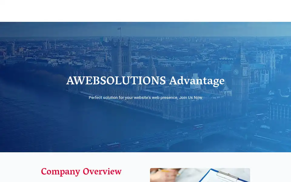 Screenshot of awebsolutions.uk