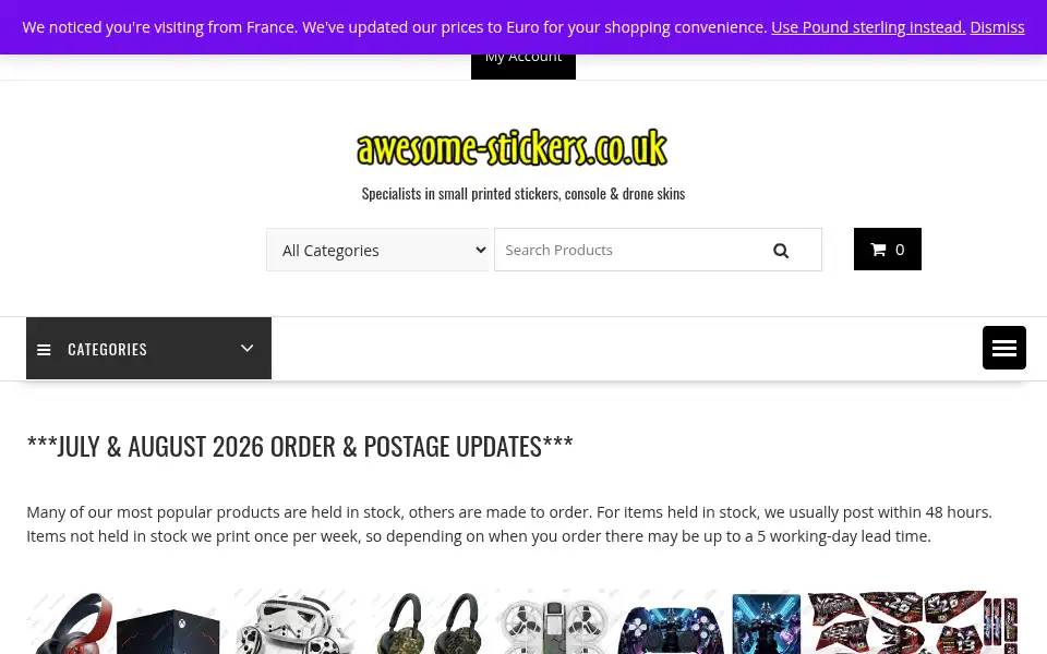 Screenshot of awesome-stickers.co.uk