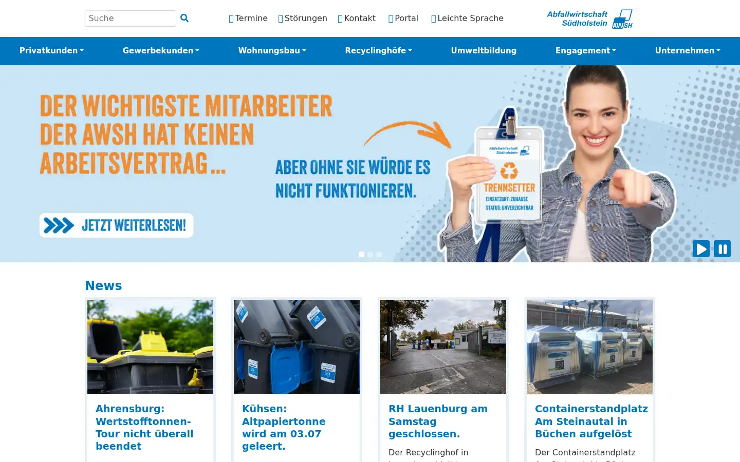Screenshot of awsh.de