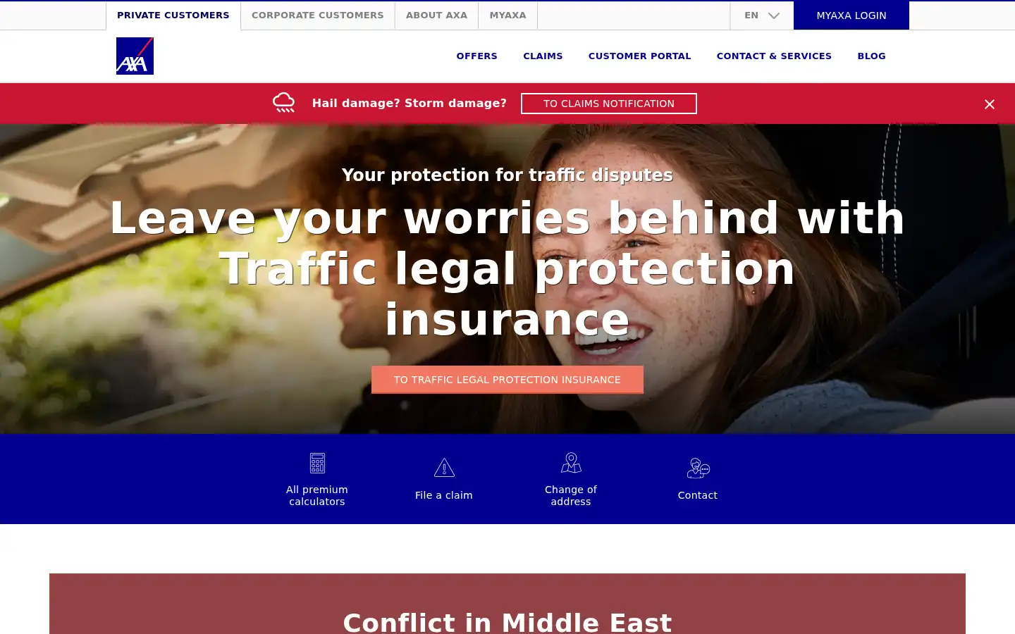 Screenshot of axa.ch