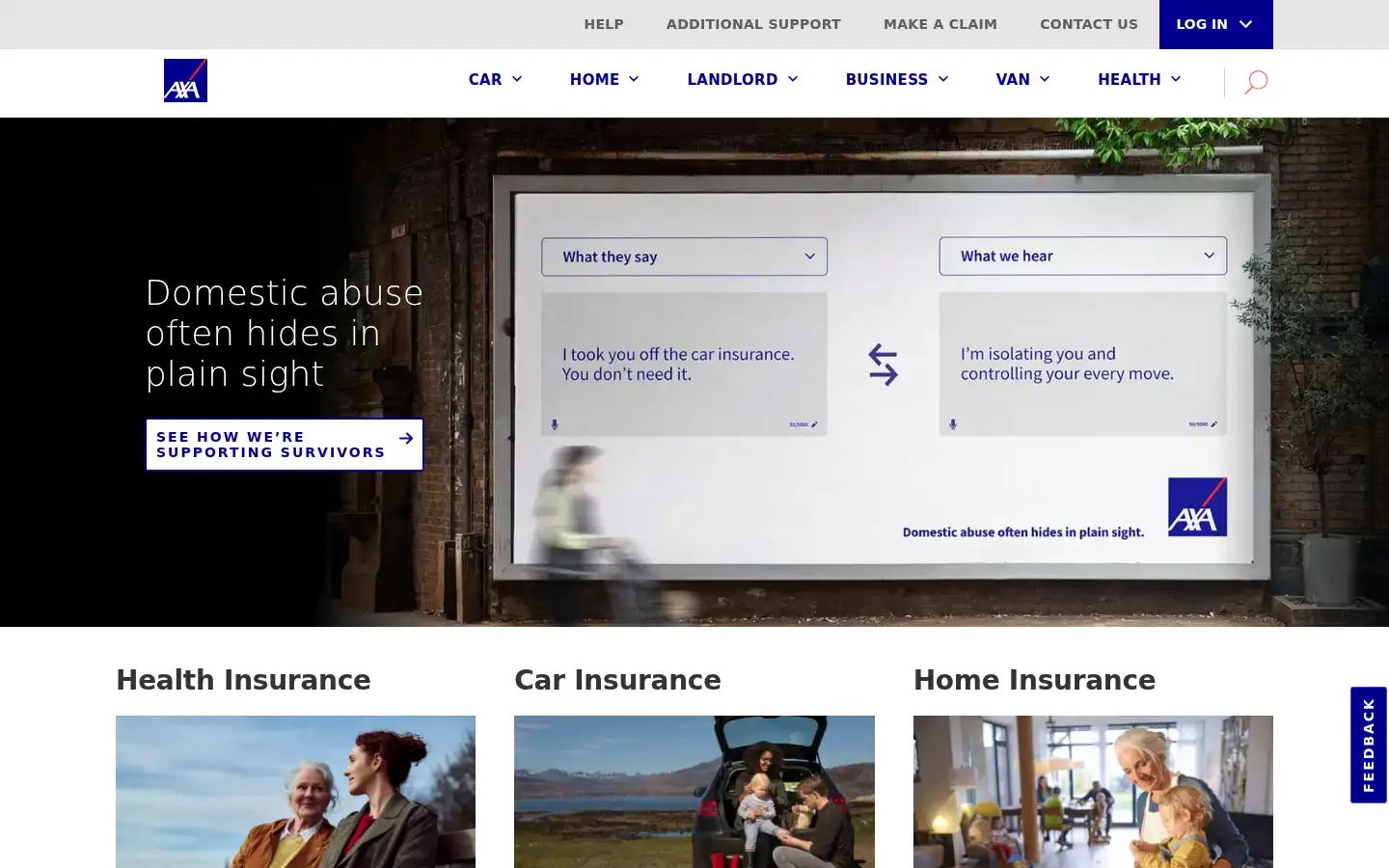 Screenshot of axa.co.uk