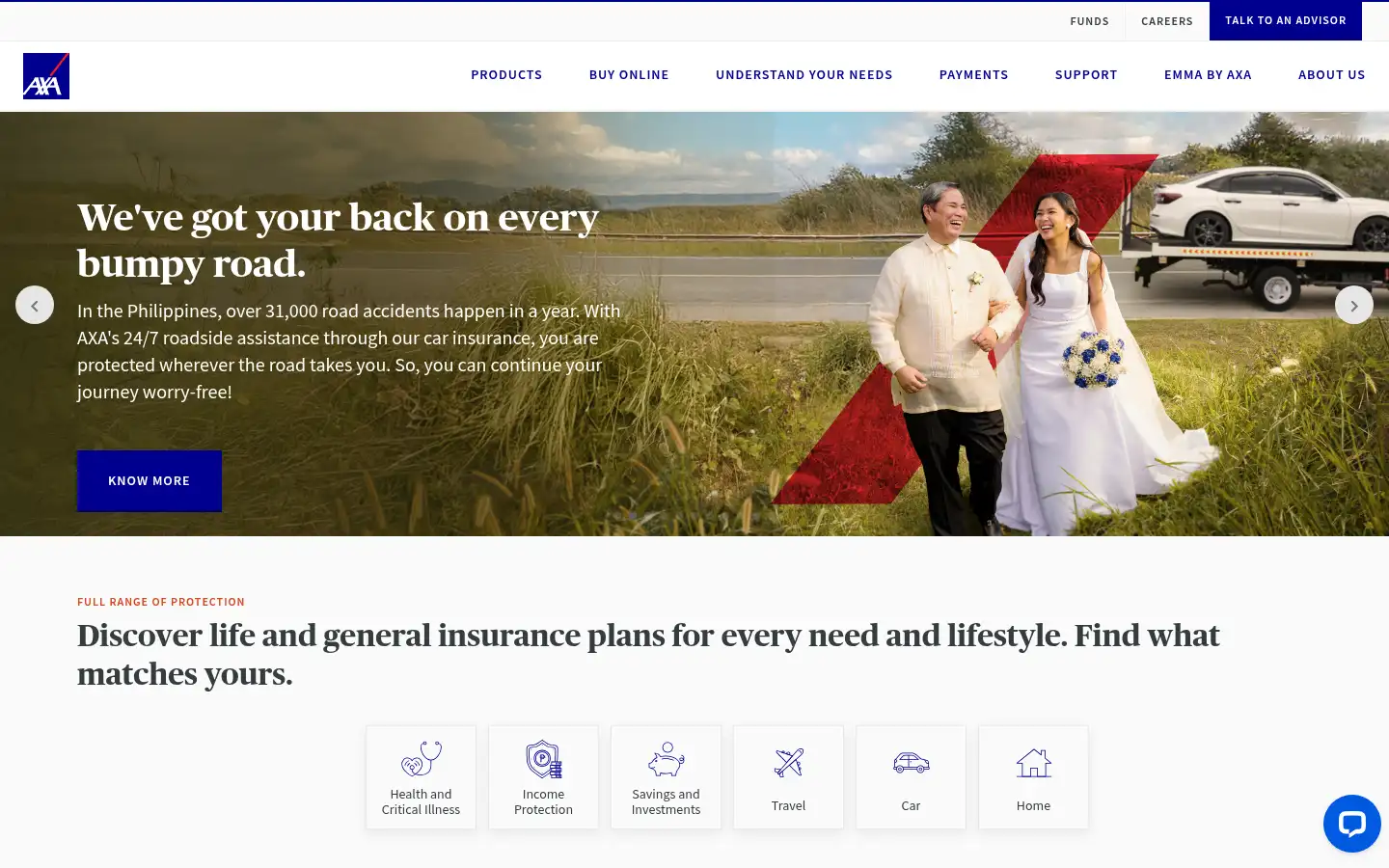 Screenshot of axa.com.ph