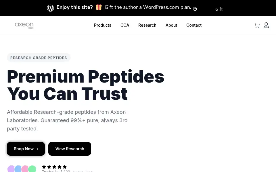 Screenshot of axeonlabs.com