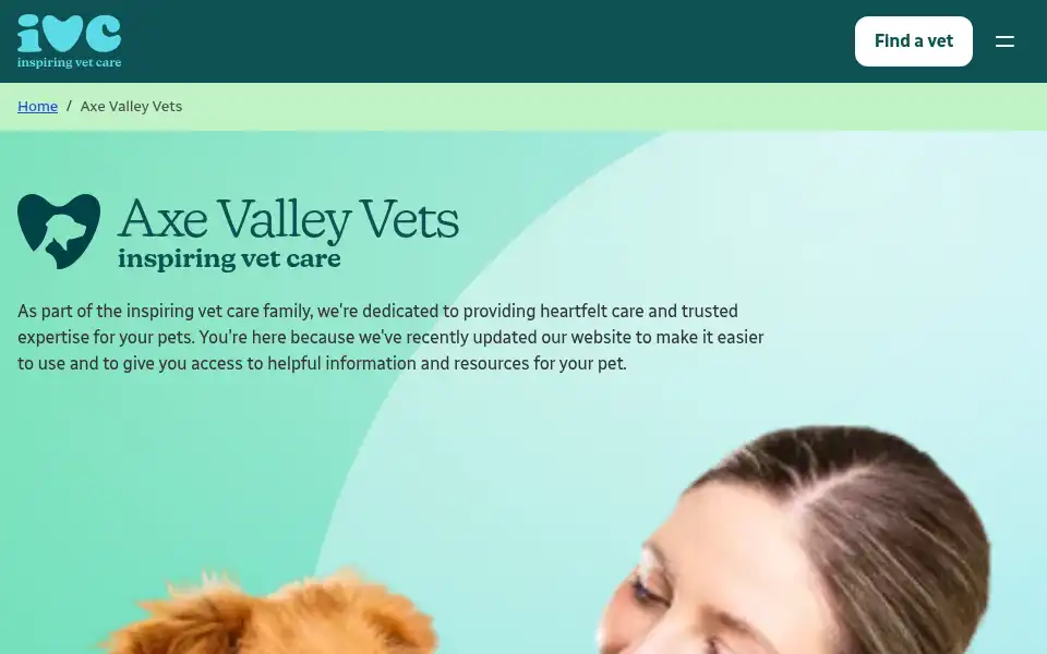Screenshot of axevalleyvets.co.uk
