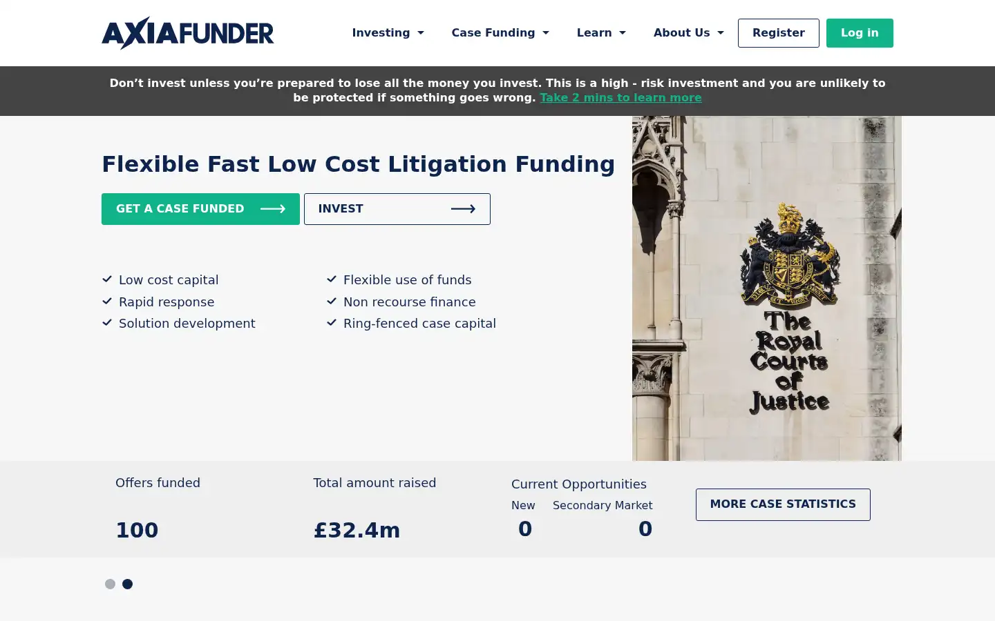 Screenshot of axiafunder.com