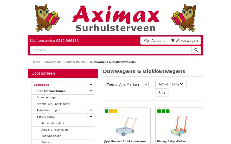 Screenshot of aximax.nl