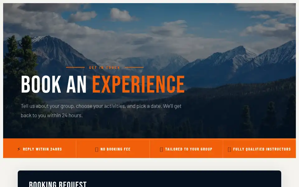 Screenshot of axisadventures.co.uk