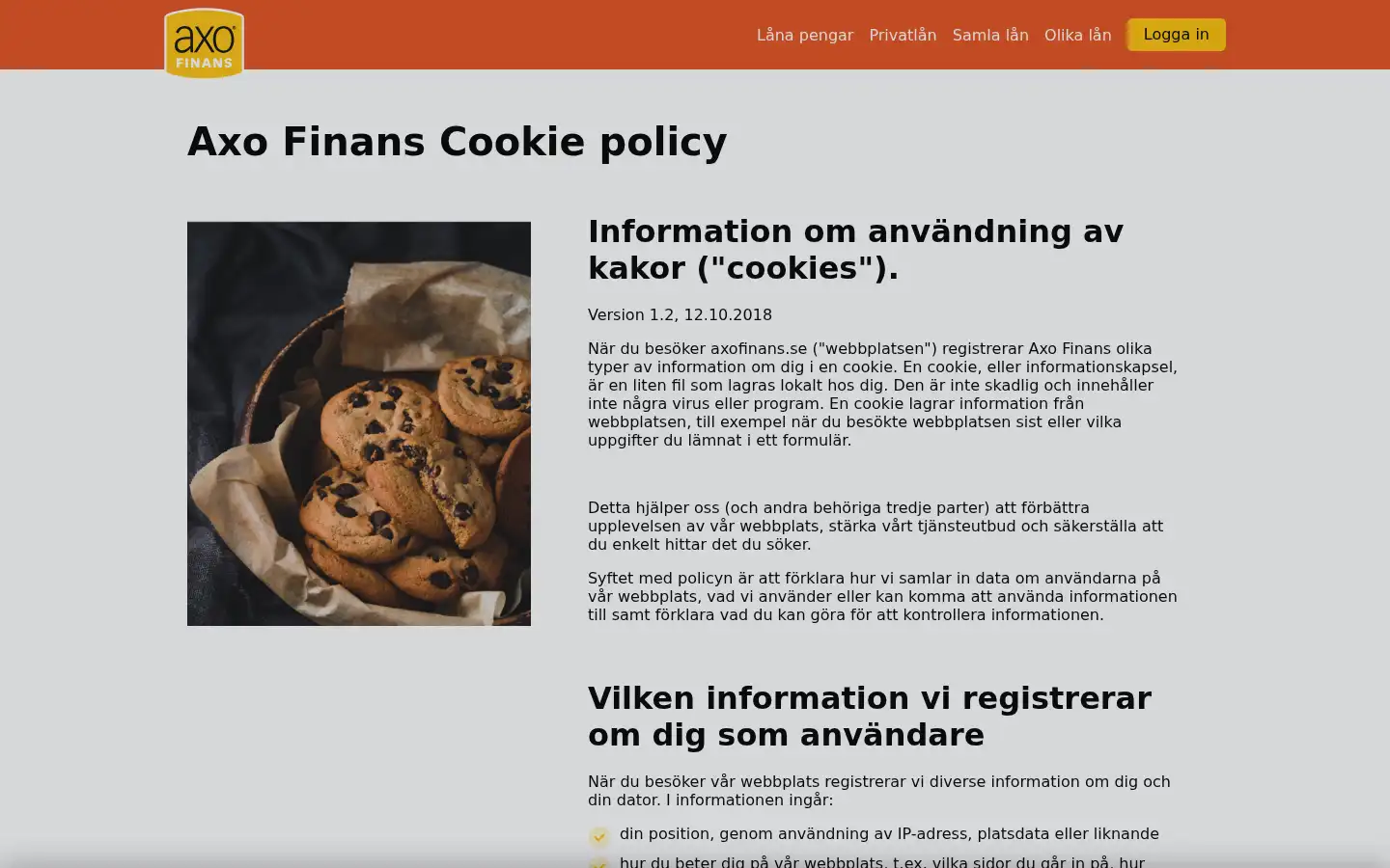 Screenshot of axofinans.se