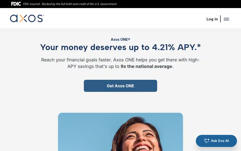 Screenshot of axos.com