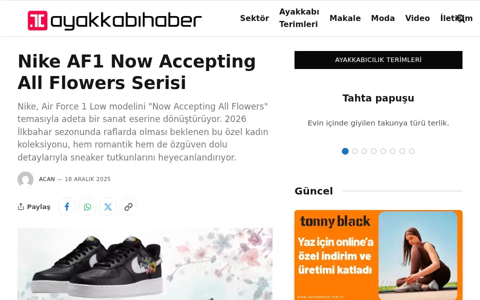 Screenshot of ayakkabihaber.com