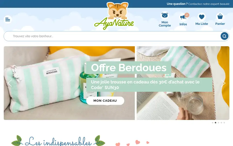 Screenshot of ayanature.com