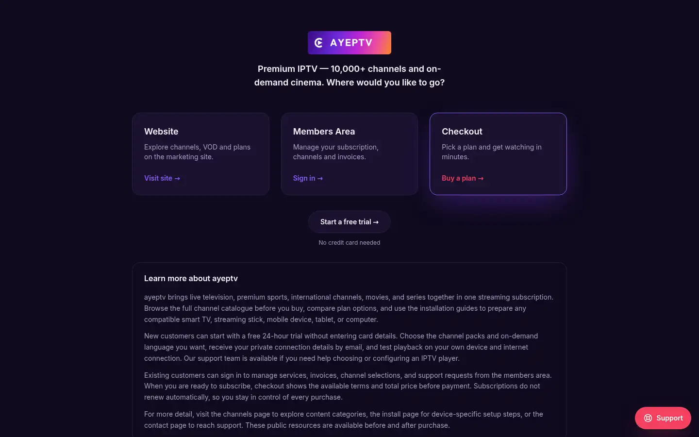 Screenshot of ayeptv.com