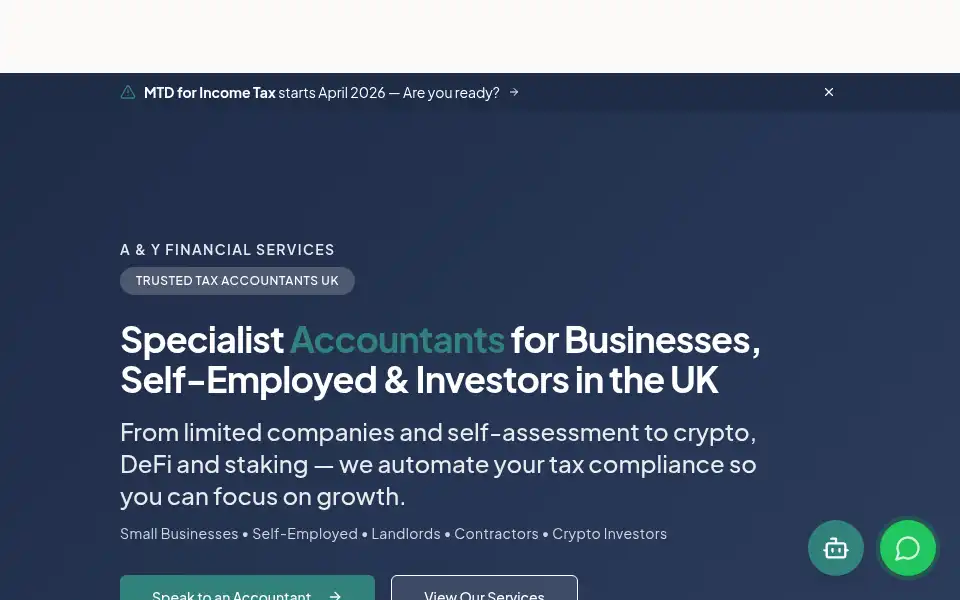 Screenshot of ayfinancials.com