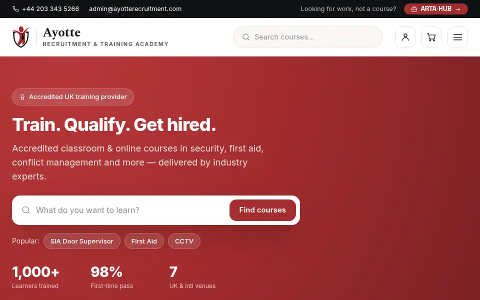 Screenshot of ayotterecruitment.com
