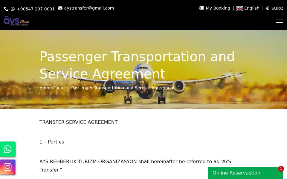 Screenshot of aystour.com