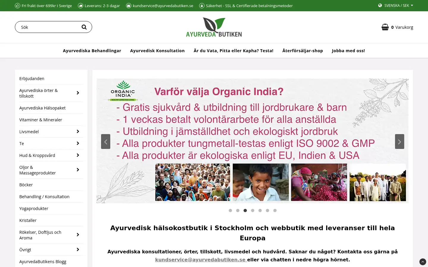 Screenshot of ayurvedabutiken.se
