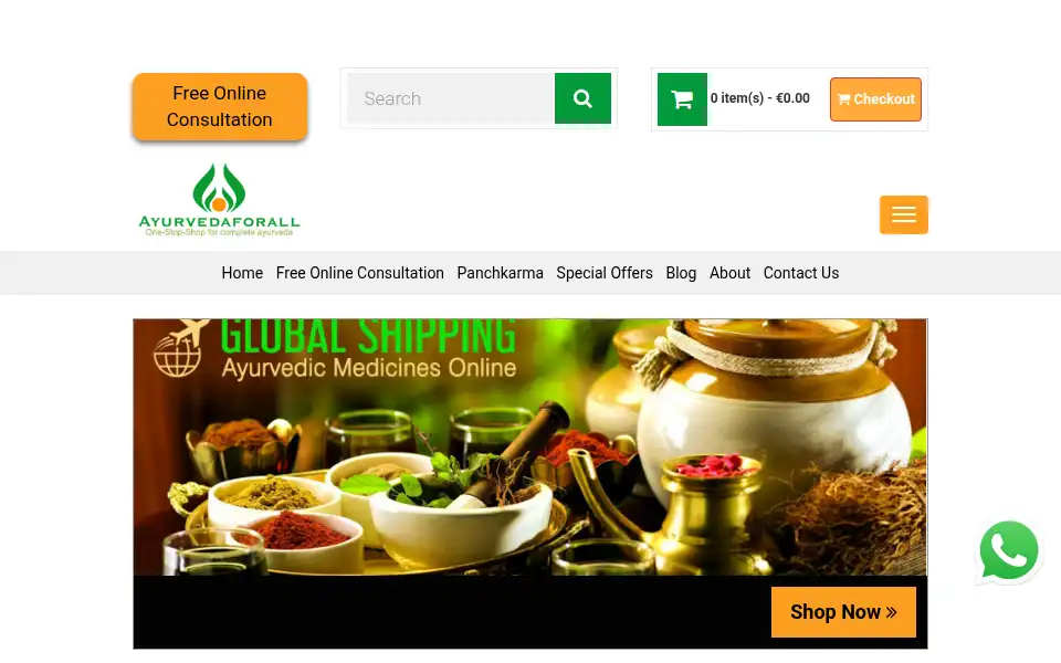 Screenshot of ayurvedaforall.com