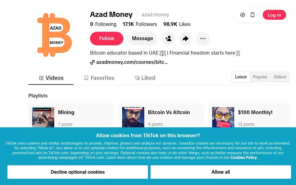 Screenshot of azadmoney.com