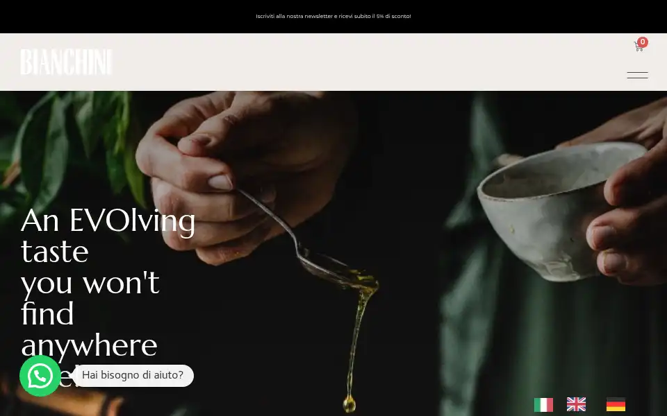 Screenshot of aziendagricolabianchini.com