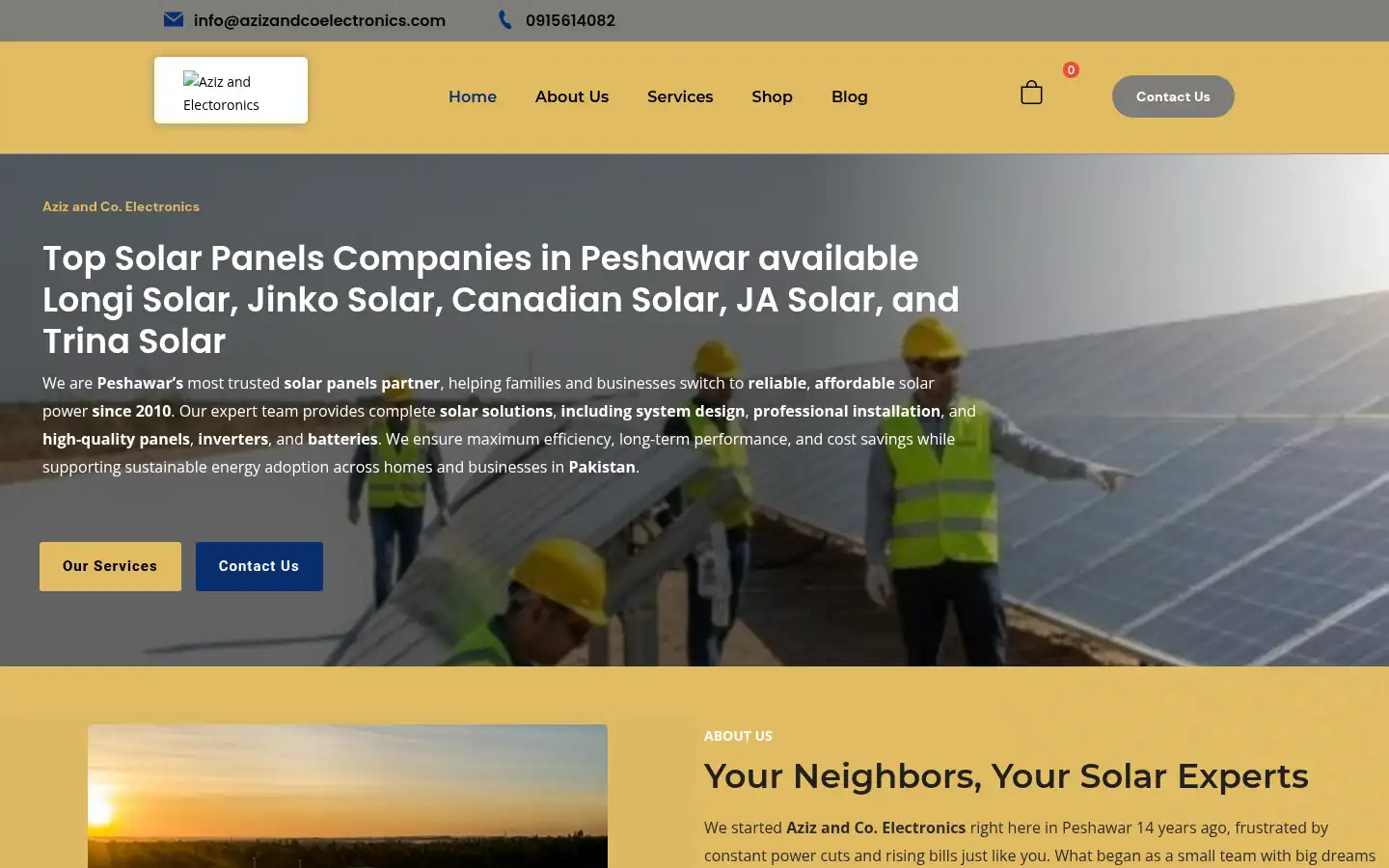Screenshot of azizandcoelectronics.com
