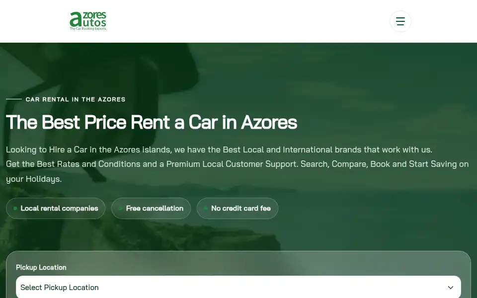 Screenshot of azoresautos.com