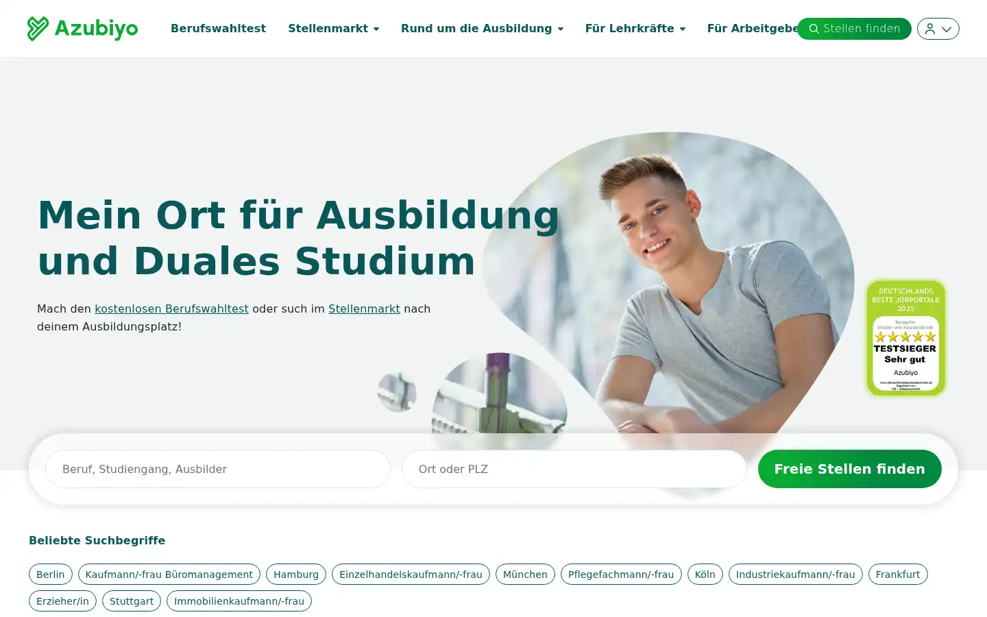 Screenshot of azubiyo.de