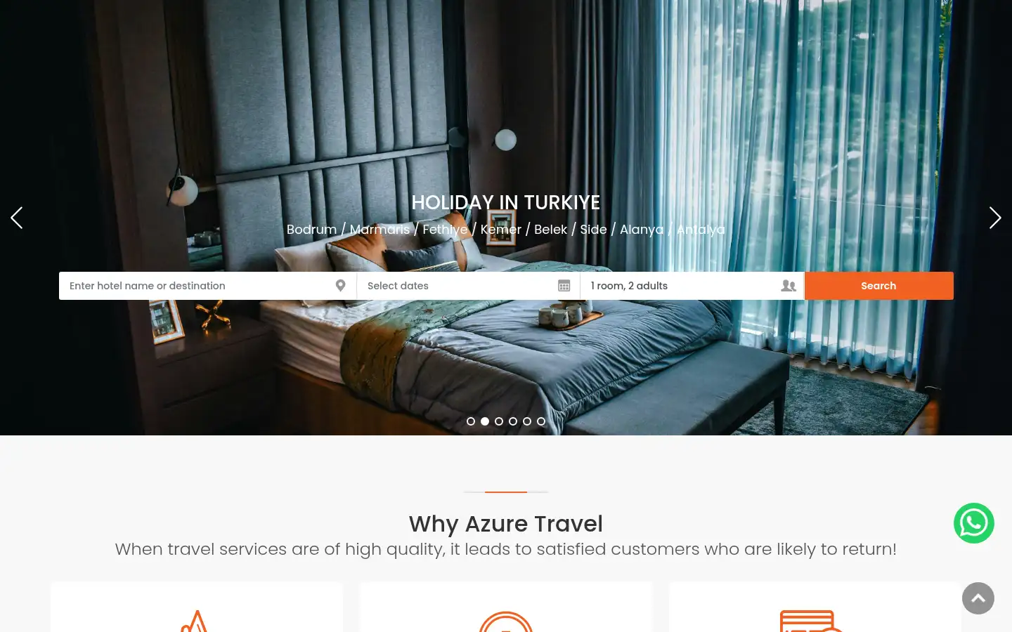 Screenshot of azure-travel.com