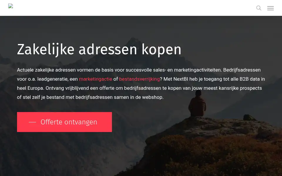 Screenshot of b2badressen.nl